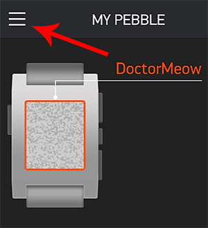 iPhone Pebble menu